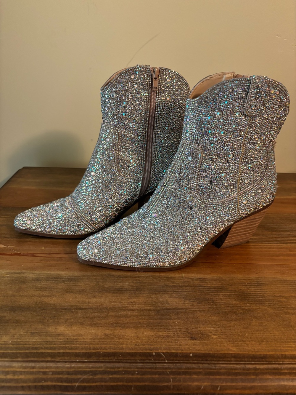 Betsey Johnson Emory Rhinestone Booties Size 8M